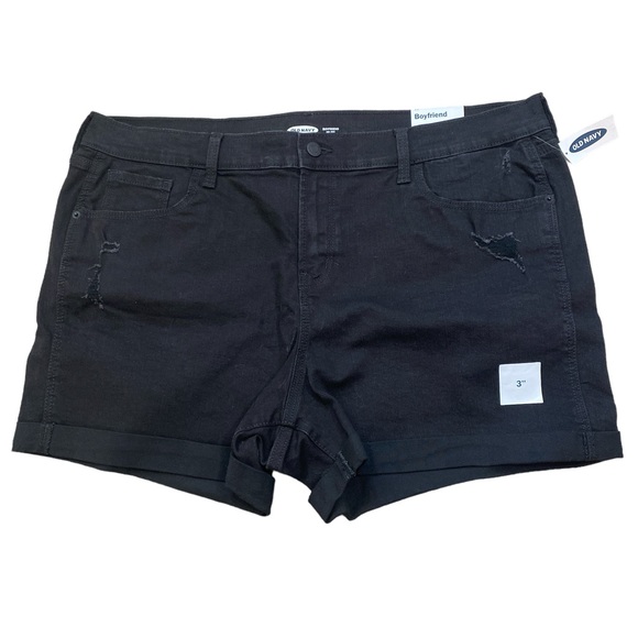 Old Navy Pants - Everyday Casual Womens Old navy black mid rise boyfriend rolled hem denim shorts